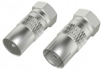 SAT-Adapter-Set (2Stk.) F-Stecker>Koax-Stecker/Kupplung