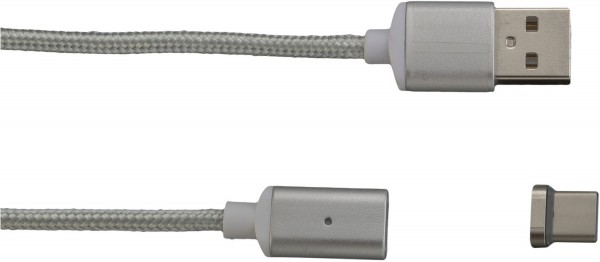 Magnetkabel Type C Datenverlängerungsskabel silberweiß