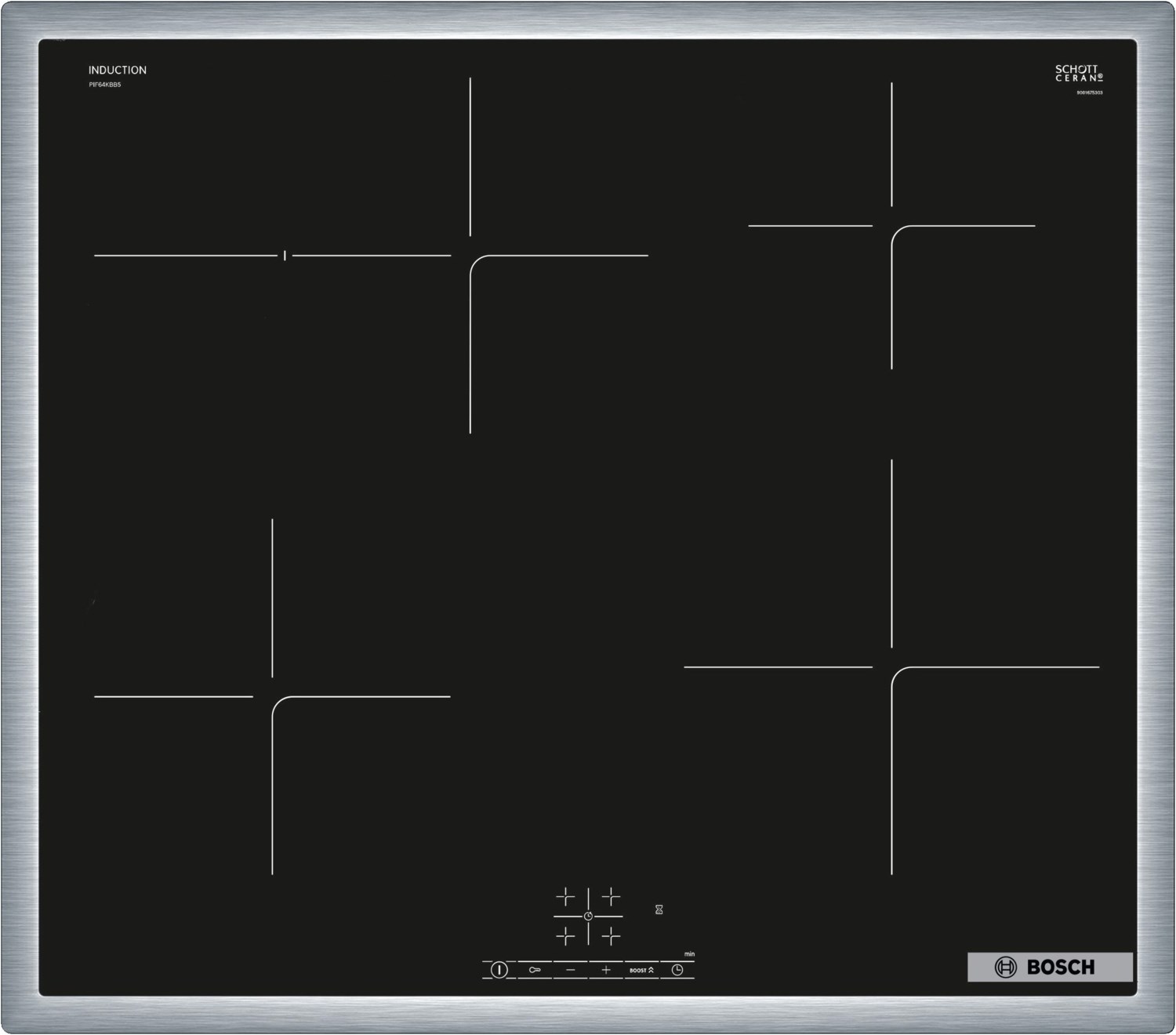 Image of PIF64KBB5E Autark-Induktionskochfeld edelstahl