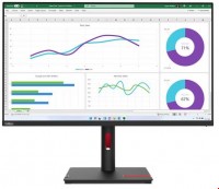 ThinkVision T32h-30 80 cm (32") TFT-Monitor mit LED-Technik raven black, Widescreen QHD (2560x1440), 4 ms Reaktionszeit