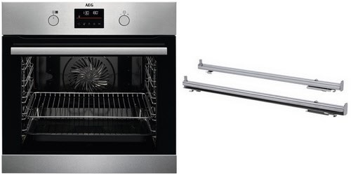 BPF3550 Einbaubackofen BPB355060M + TR1LFV edelstahl/cleansteel, 71 l, Pizza-Stufe, Heißluftgrill, pyrolytische Selbstreinigung, 59,5 cm breit, A+