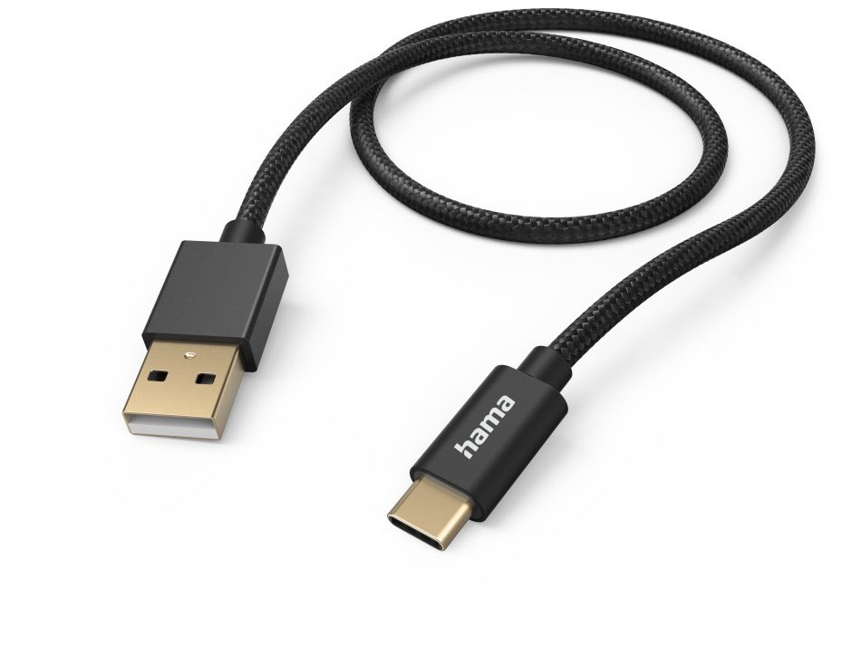 Ladekabel Fabric (1,5m) USB-A>USB-C schwarz