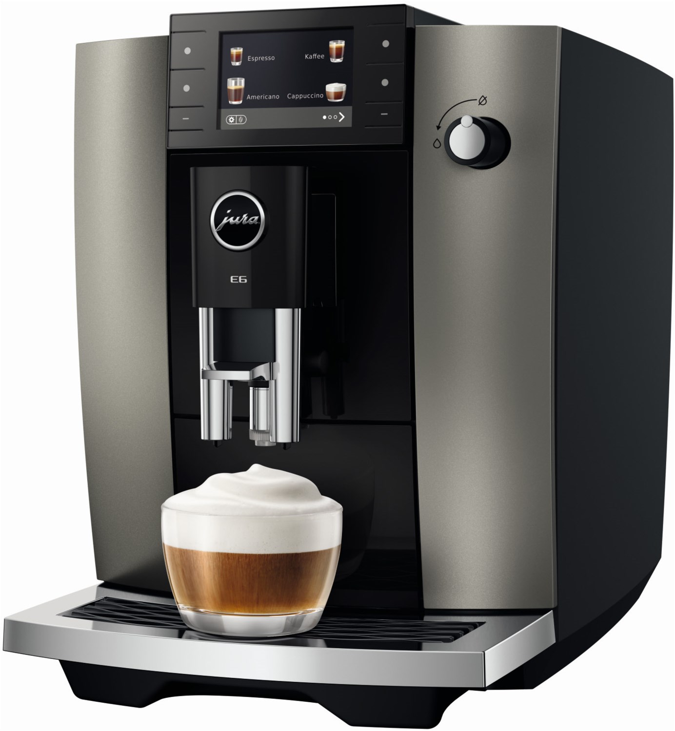 E6 (ED) Kaffee-Vollautomat dark inox, Latte Macchiato, 15 bar, 1,9 l, edelstahl, Apps ladbar