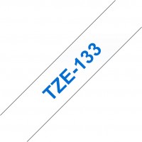 TZe 133 12mm (8m) Schriftband blau/transparent
