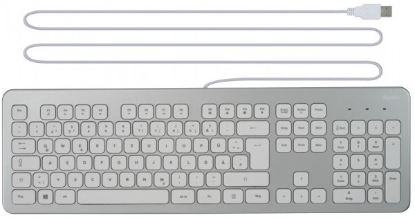 KC-700 Tastatur silber/weiß