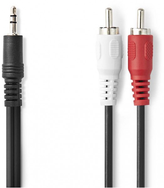 CAGL22200BK10 Stereo-Audiokabel(1m) 3,5-mm-Stecker>2x RCA-Stecker schwarz
