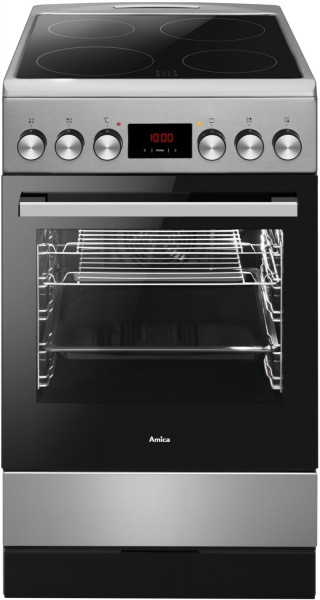 SHC 903 032 E Elektroherd mit Glaskeramikfeld edelstahl, 65 l, Pizza-Stufe, 50 cm breit, A, 4 Kochzonen