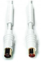 AB 201 G (1,5m) Antennenkabel weiß/vergoldet