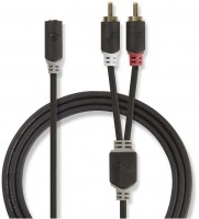 CABW22255AT02 Audiokabel (0,2m) anthrazit 2x Cinch-Stecker>3,5-mm-Buchse