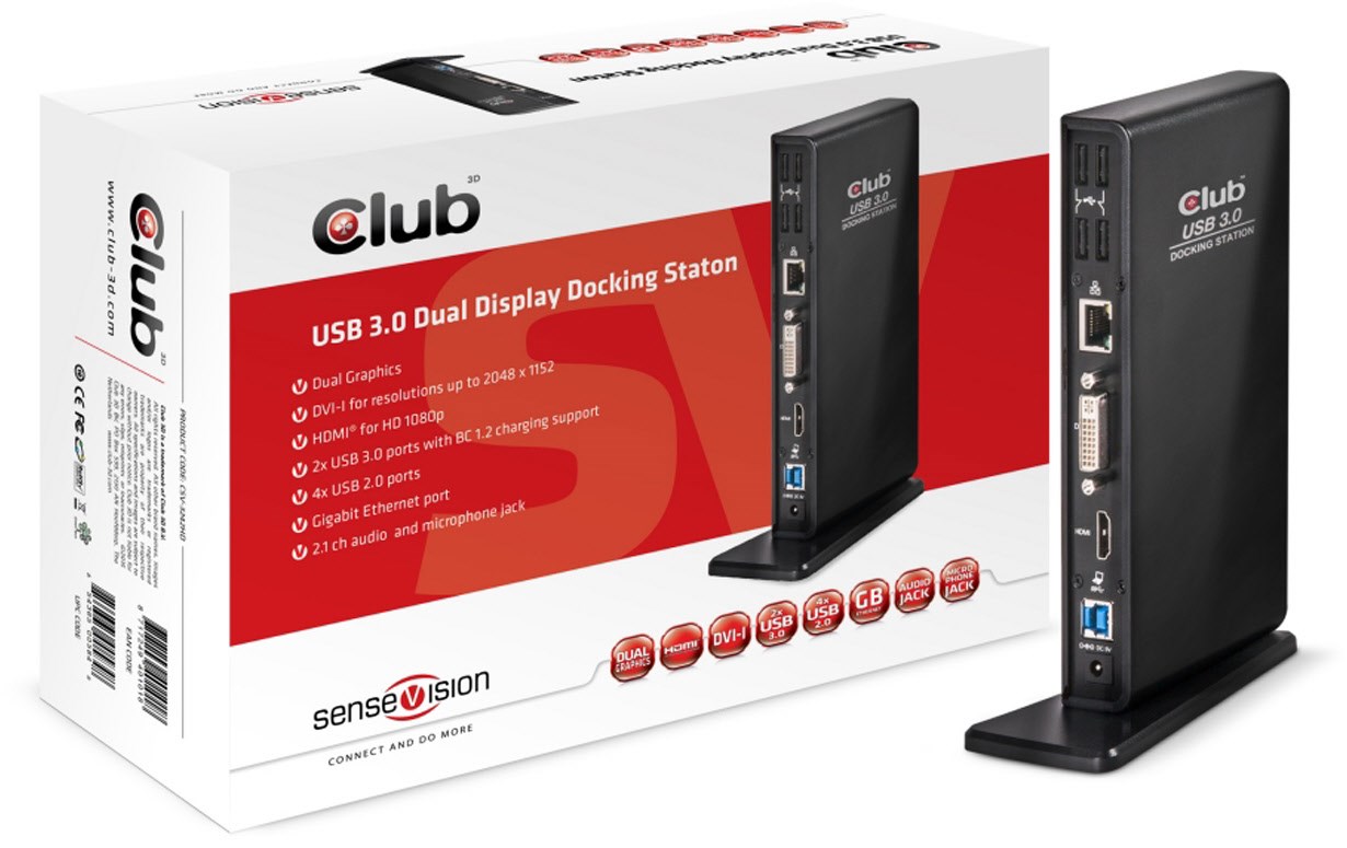 USB 3.0 Dual Display Dockingstation schwarz