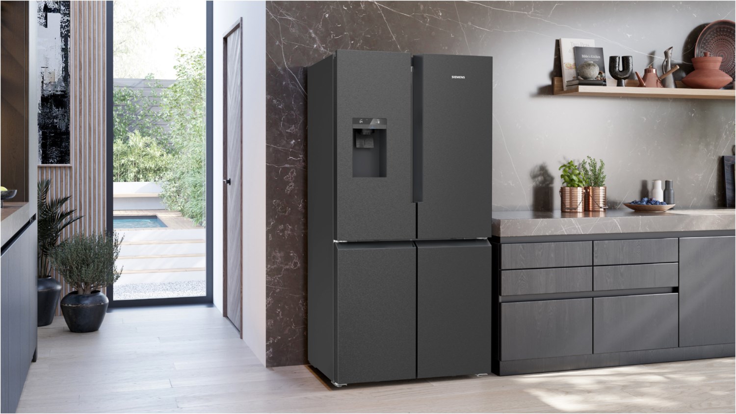 KF96DPXEA French Door schwarz edelstahl/cleansteel