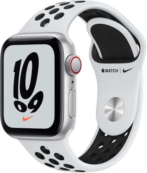 Apple Watch Nike SE 40mm GPS 4G mit Nike Sportarmband silber pure platinum schwarz EURONICS