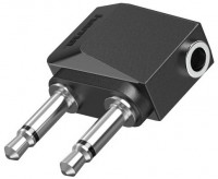 Audio-Adapter 2x 3,5-mm-Stecker>3,5-mm-Kupplung schwarz