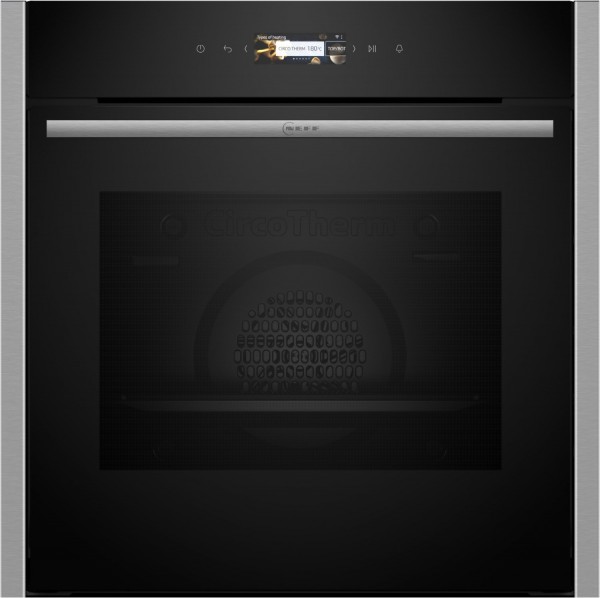 B24CR71N0 Einbaubackofen edelstahl, Pizza-Stufe, schnelles Vorheizen, Hefeteig-Gärstufe, Brotback-Stufe, WLAN, pyrolytische Selbstreinigung