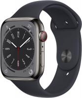 Watch Series 8 (45mm) GPS+4G Edelstahl mit Sportarmband graphit/mitternacht