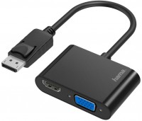 Video-Adapter 2in1 DP-Stecker>VGA/HDMI-Buchse schwarz