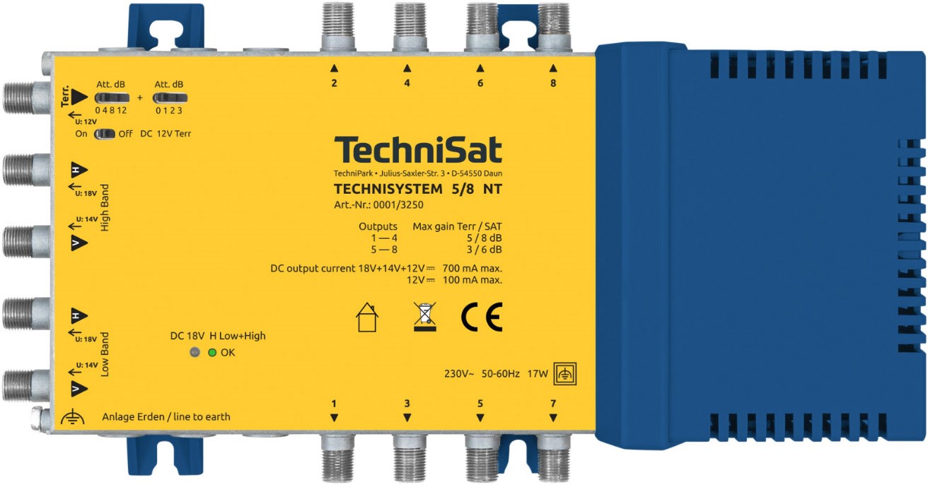 TechniSystem 5/8 NT Multischalter blau/gelb