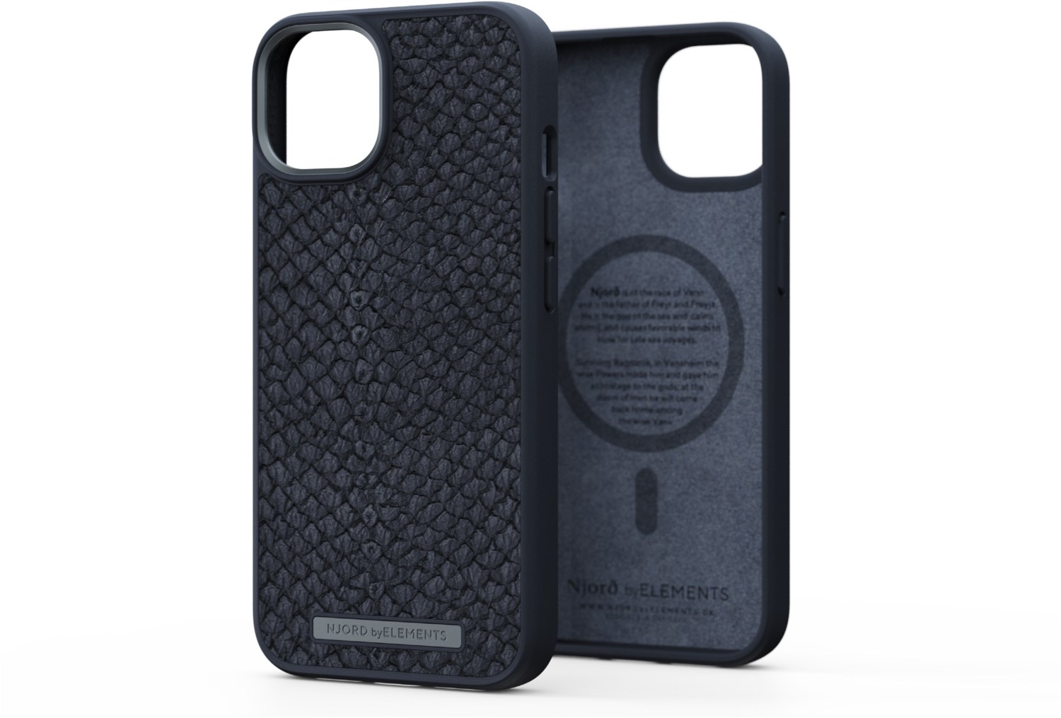 Salmon Leather Case Vindur für iPhone 14 dunkelgrau