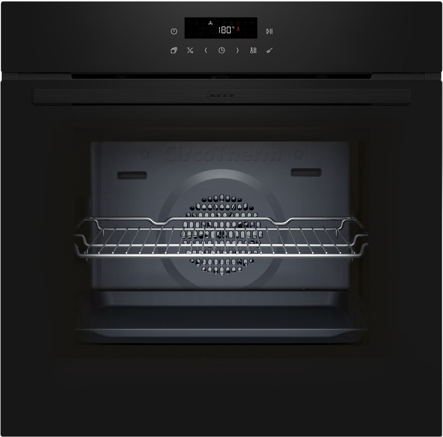 B2CCJ7AK3 Einbaubackofen schwarz, 71 l, Pizza-Stufe, schnelles Vorheizen, 59,4 cm breit, A+