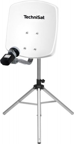 TechniSat Camping-Komplettset SATMAN 45 inkl. V/H-LNB mit Satfinder +  Stativ & Zubehr polarwei | EURONICS