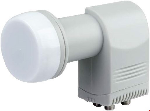 Digitales Quad LNB mit Wetterschutzabdeckung hellgrau