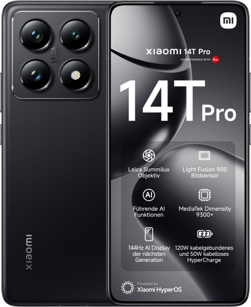 Xiaomi 14T Pro (12GB+512GB) Smartphone titan black | EURONICS