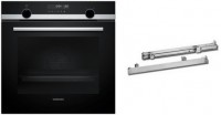 PQ579ABSHB Einbaubackofen bestehend aus HB578GBS3 + HZ538000 edelstahl, 71 l, Pizza-Stufe, schnelles Vorheizen, pyrolytische Selbstreinigung