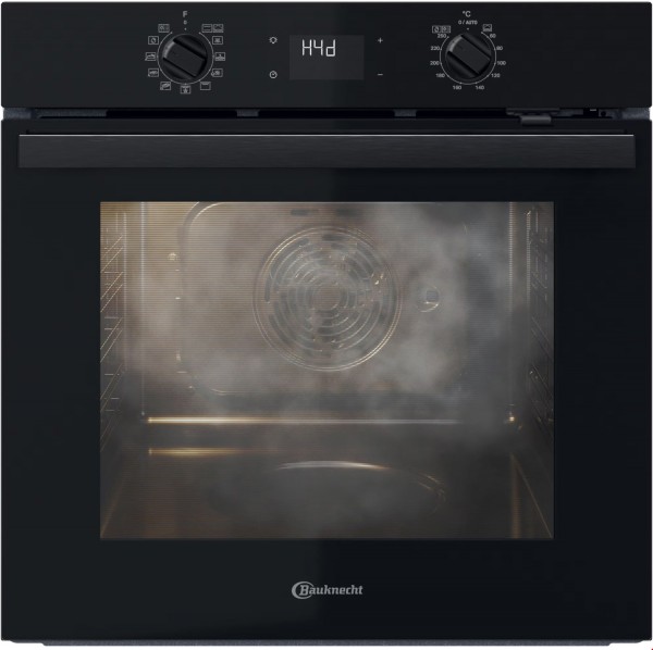 BBA285PU1K Einbaubackofen schwarz, 71 l, Pizza-Stufe, pyrolytische Selbstreinigung, 59,5 cm breit, A+