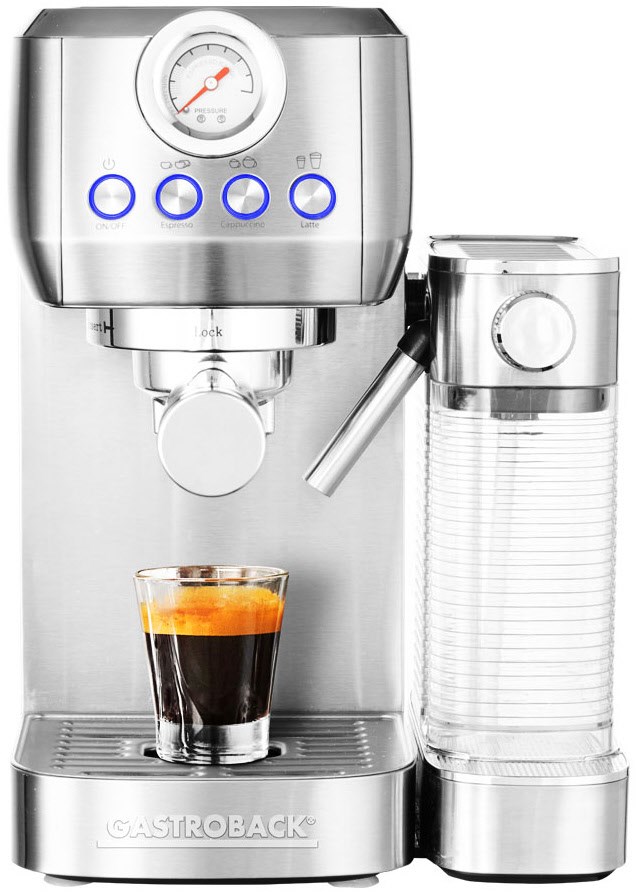 Design Espresso Piccolo Pro M Siebträgermaschine, Latte Macchiato, 20 bar, 1,3 l, Reinigungsprogramm