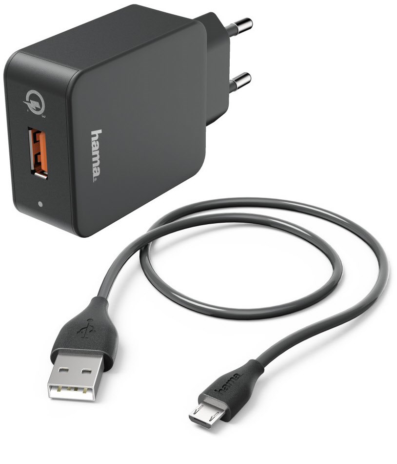 Micro USB-Ladeset QC 3.0 schwarz