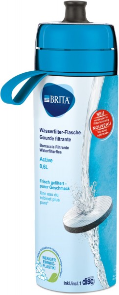 BRITA Wasserfilter-Flasche Active blau Trinkflasche mit Wasserfilter