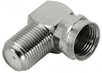 Adapter 90° F-Stecker - F-Kupplung silber