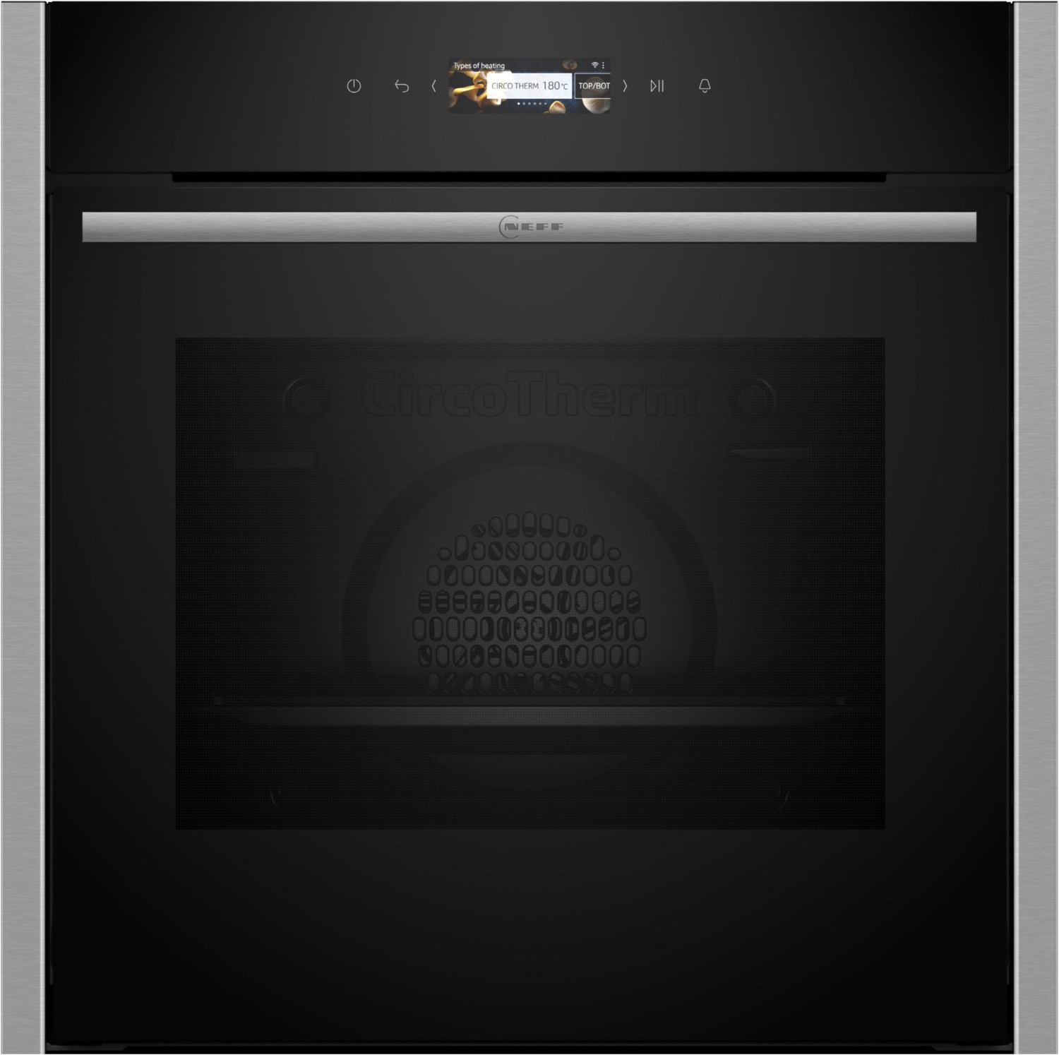 B24CR31N0 Einbaubackofen edelstahl, 71 l, Pizza-Stufe, schnelles Vorheizen, Hefeteig-Gärstufe, Brotback-Stufe, WLAN, Rückwand katalytisch beschichtet