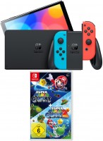 Switch Konsole (OLED-Modell) Bundle inkl. Super Mario Galaxy 1+2 neon rot/neon blau