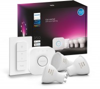 Hue White & Col. Amb. GU10 350lm LED-Reflektor Dreierpack Starterset inkl. Dimmer
