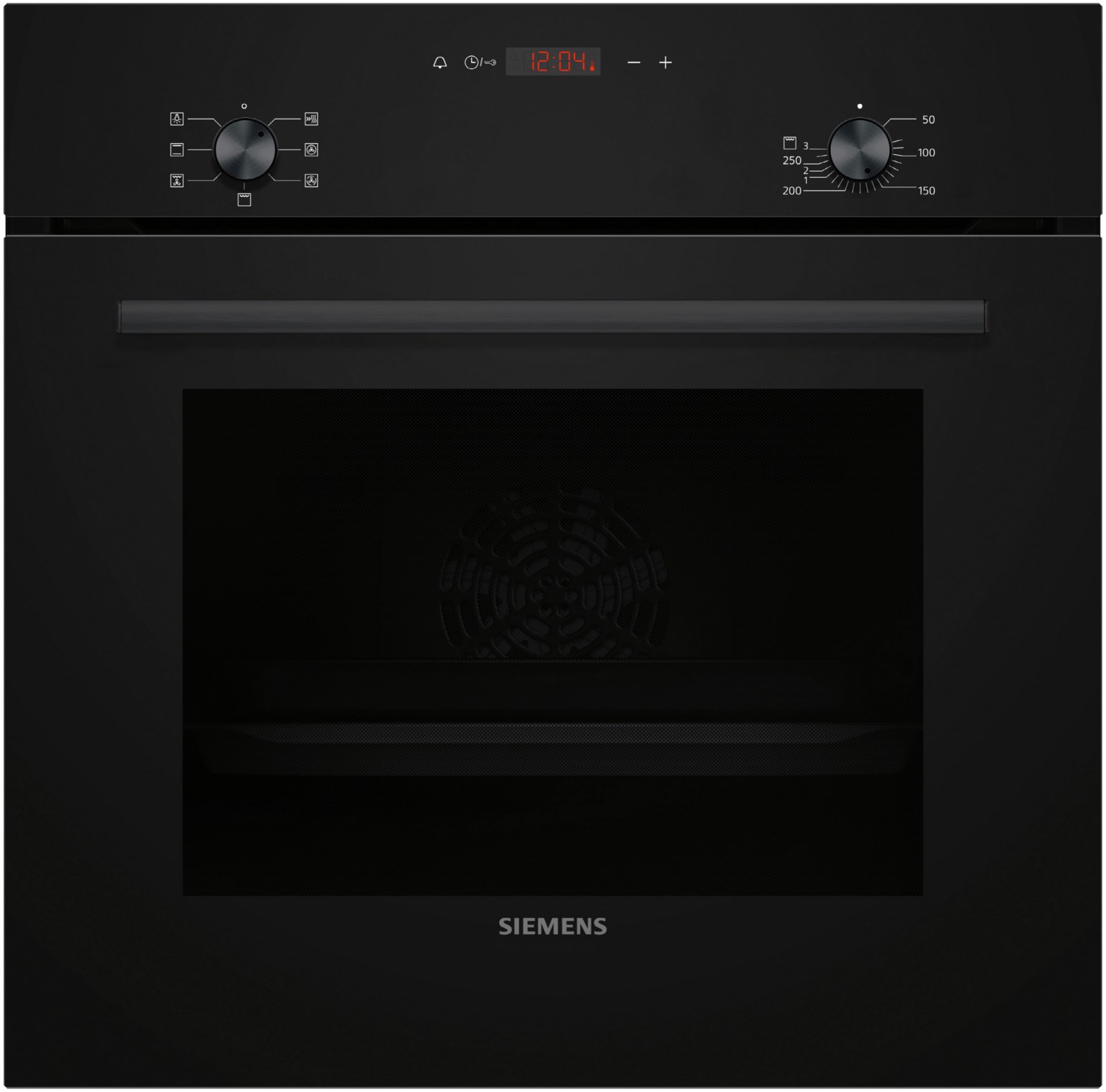 HB013FBB1 Einbaubackofen schwarz, 66 l, schnelles Vorheizen, 59,4 cm breit, A, iQ100
