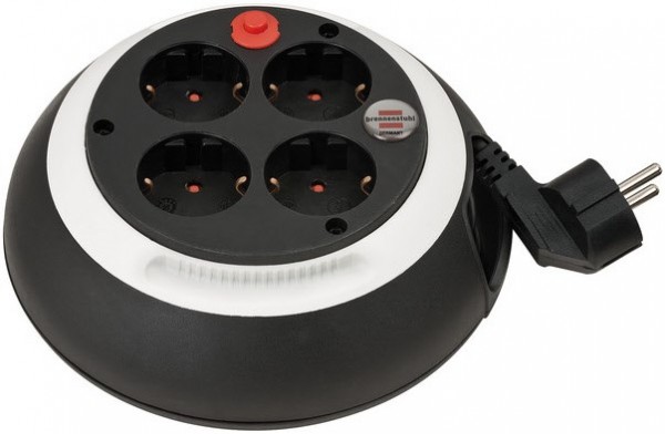 Mini-Kabeltrommel Comfort-Line (3m) schwarz/weiss