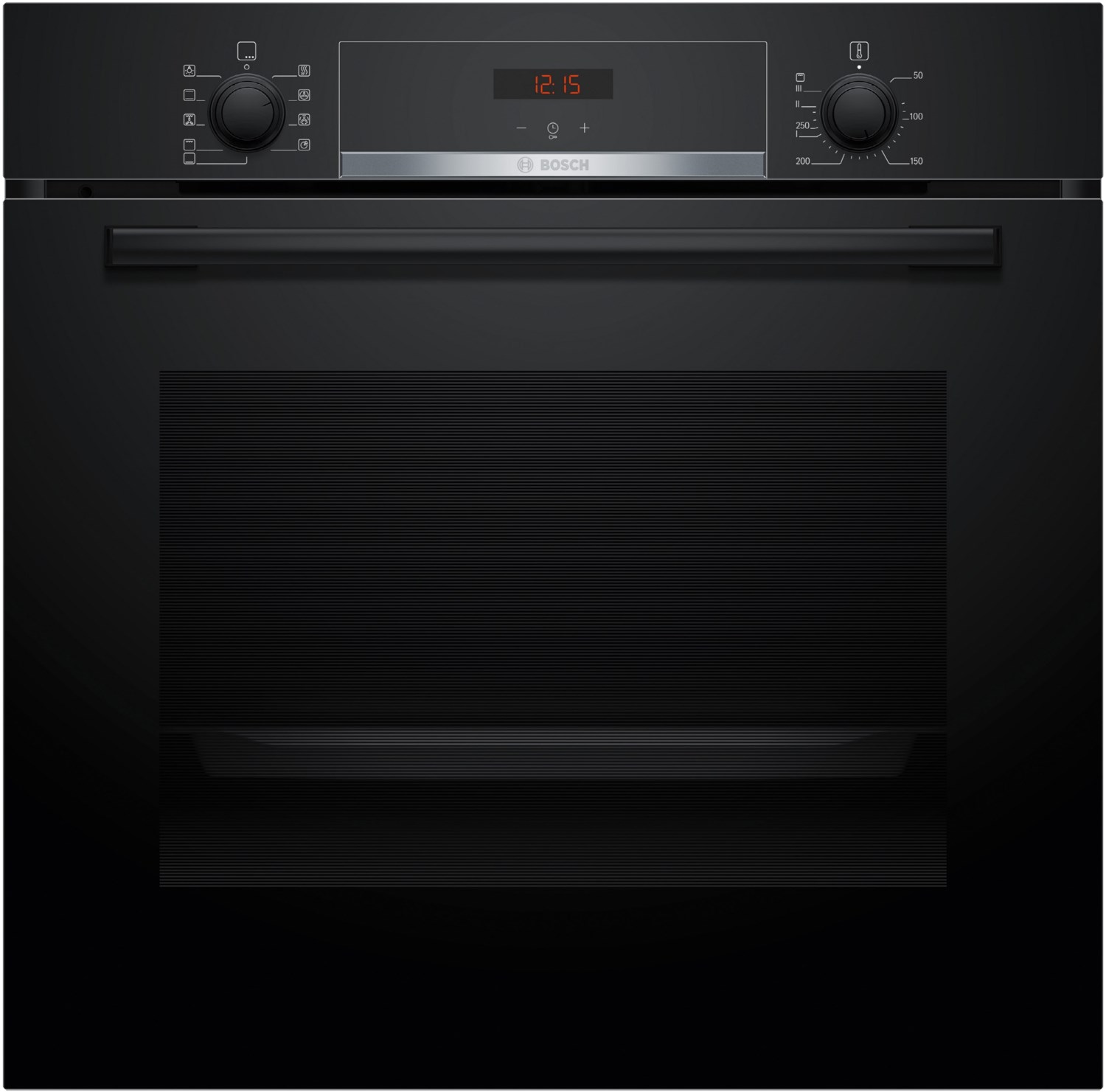 HBA514BB3 Einbaubackofen schwarz, 71 l, Pizza-Stufe, schnelles Vorheizen, 59,4 cm breit, A+