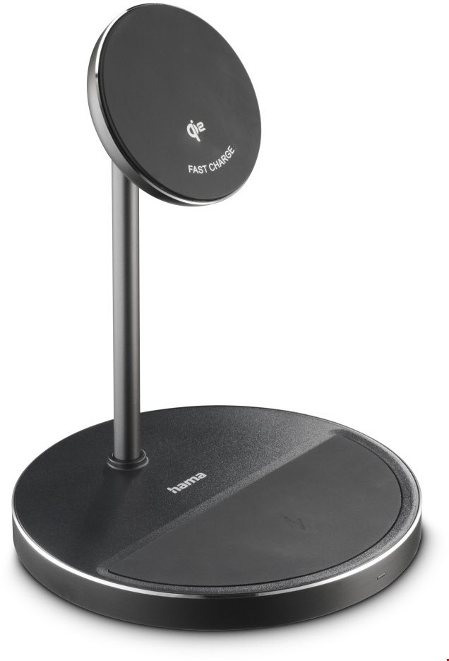 Image of Hama Ladegerät Qi2 Kabellos Induktiv Schnellladen 2in1-Ladestation 15 W