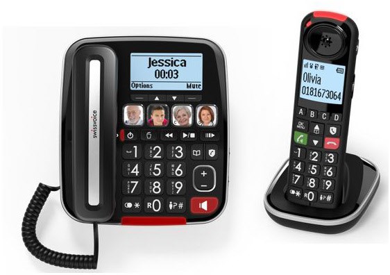 Xtra 3355 Combo schnurgebundenes Seniorentelefon mit AB und Mobilteil schwarz