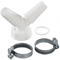 Y-Verbinder für Ablaufschläuche mit Dichtung 1" weiss