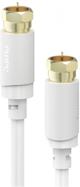 SAT-Anschlusskabel 120dB (5m) F-Stecker>F-Stecker weiss