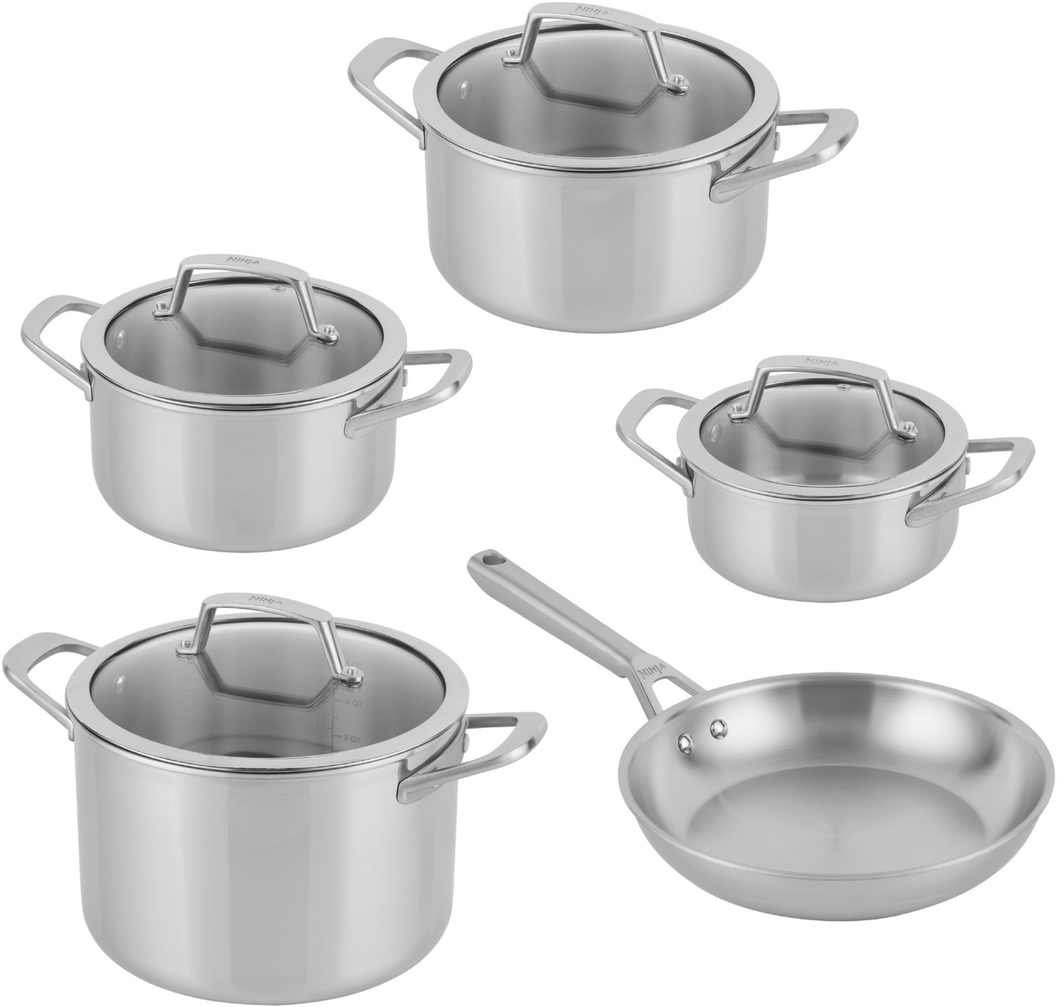 Pfannen-/Topfset Premium 5teilig Topf-Set edelstahl