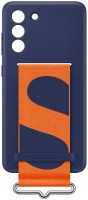 Silicone Cover mit Strap für Galaxy S21 FE 5G navy