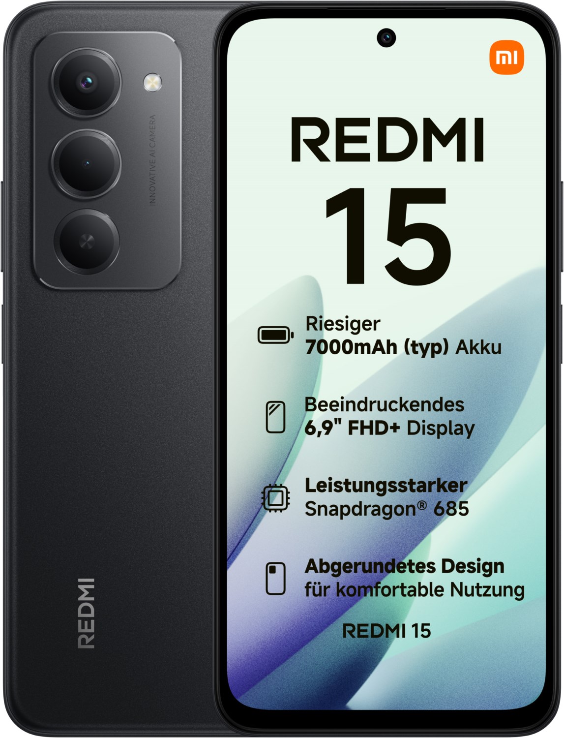 Image of Redmi 15 (6GB+128GB) Smartphone midnight black