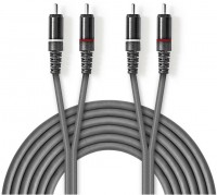 COTH24200GY15 Stereo-Kabel (1,5m) 2x Cinch-Stecker>2x Cinch-Stecker grau