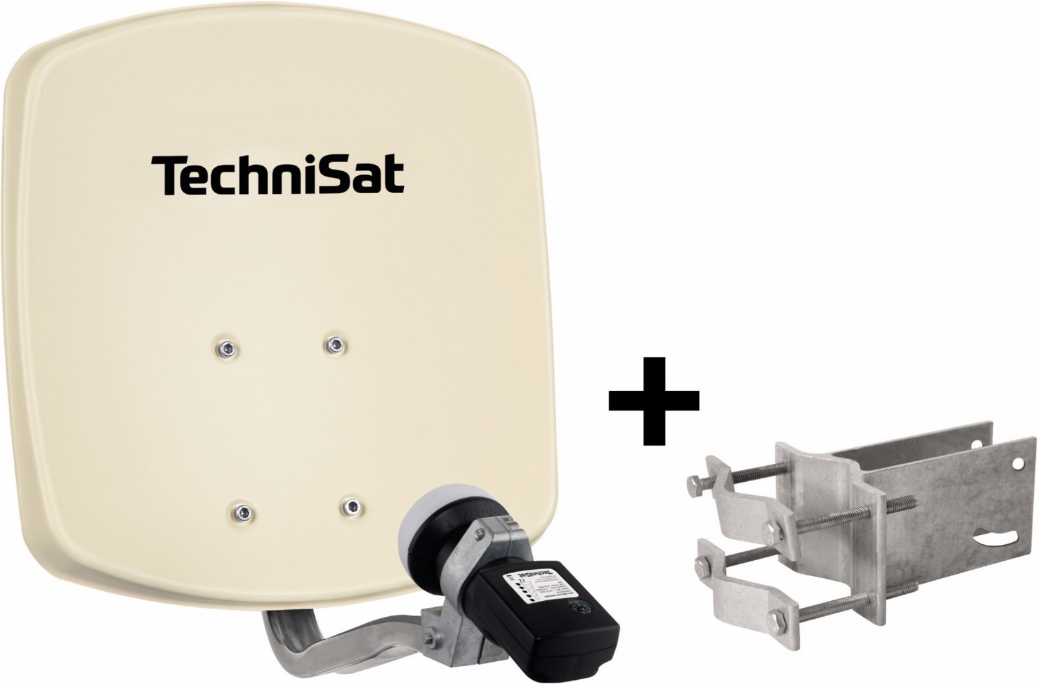 Image of DigiDish 33 Satfinder V/H-LNB Satellitenantenne inkl. An-Rohr-Fintig beige