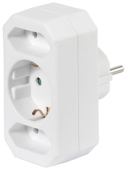 A 3 W Schuko-Adapter weiß