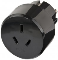 Reiseadapter für Australien/China nach Europa schwarz