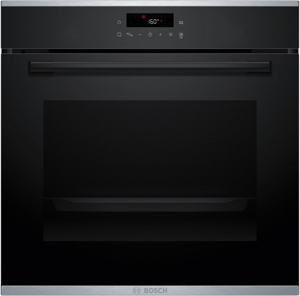 HBA271BB3 Einbaubackofen schwarz, schnelles Vorheizen, pyrolytische Selbstreinigung, 59,4 cm breit, A+, Serie 4